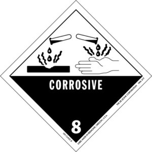 etiqueta de mercancias corrosivas